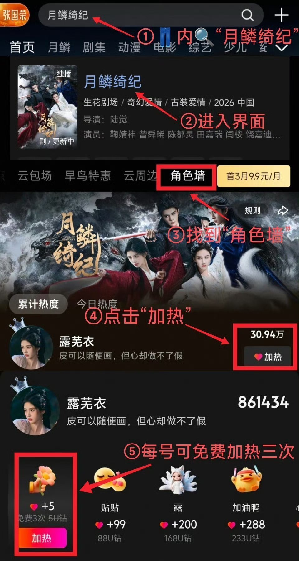 月鳞绮纪角色墙，都来支持这个露芜衣呀～ 