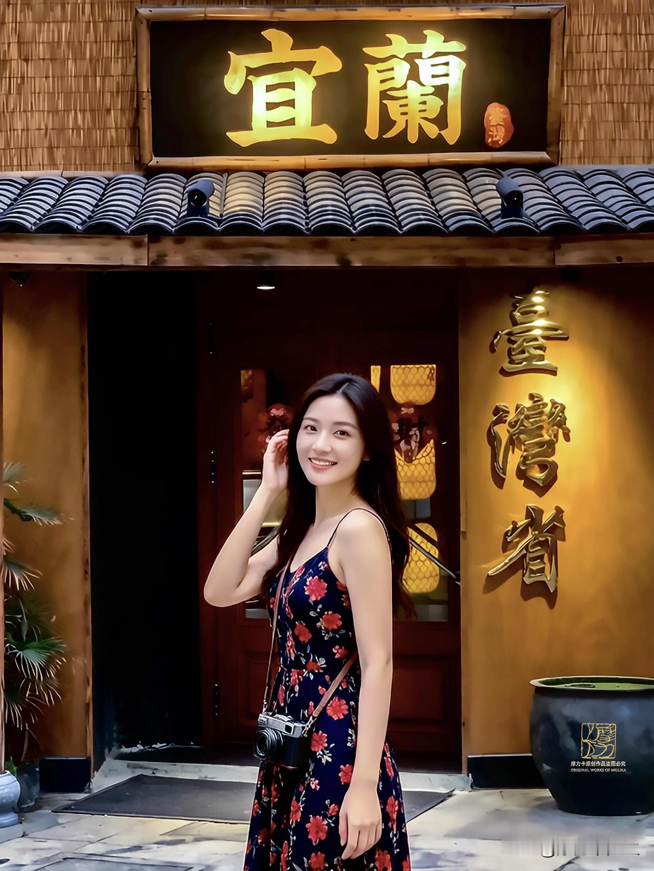 《台湾妹妹》
宜蘭门口的松弛时刻，带着旧相机赴一场温柔的街景之约，碎花裙与暖光撞