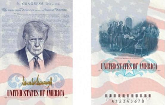 美国趁着建国250周年的由头，居然要发一款纪念护照，上面印着特朗普的大脸！这事搁