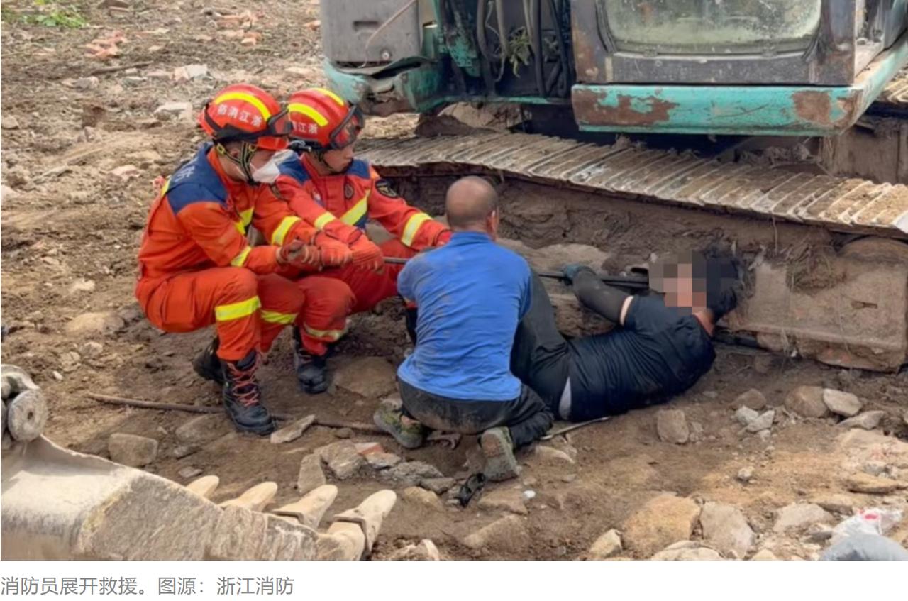 工程机械维修看似平常，却暗藏不小安全隐患，近日浙江宁波象山县就发生一起惊险工伤意