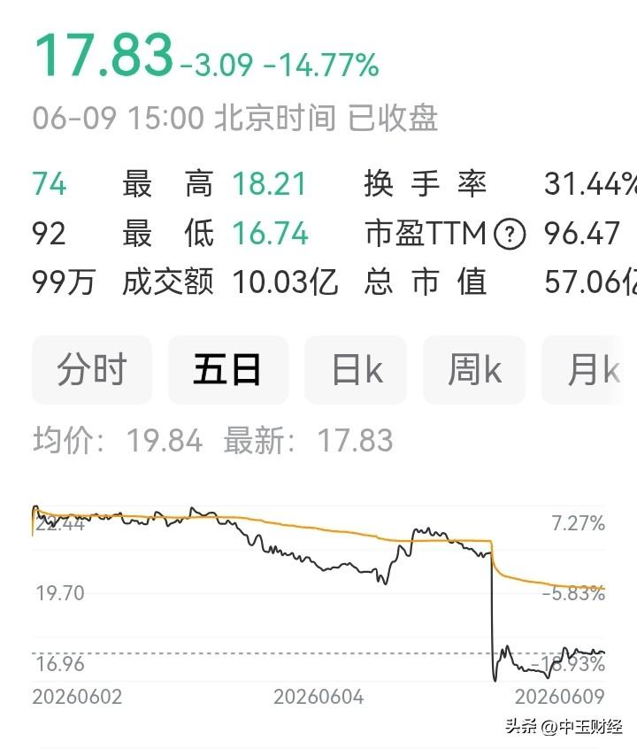 财务造假，被*ST，股价连续下跌。

值得关注的是，高盛，摩根大通，美林，巴克莱