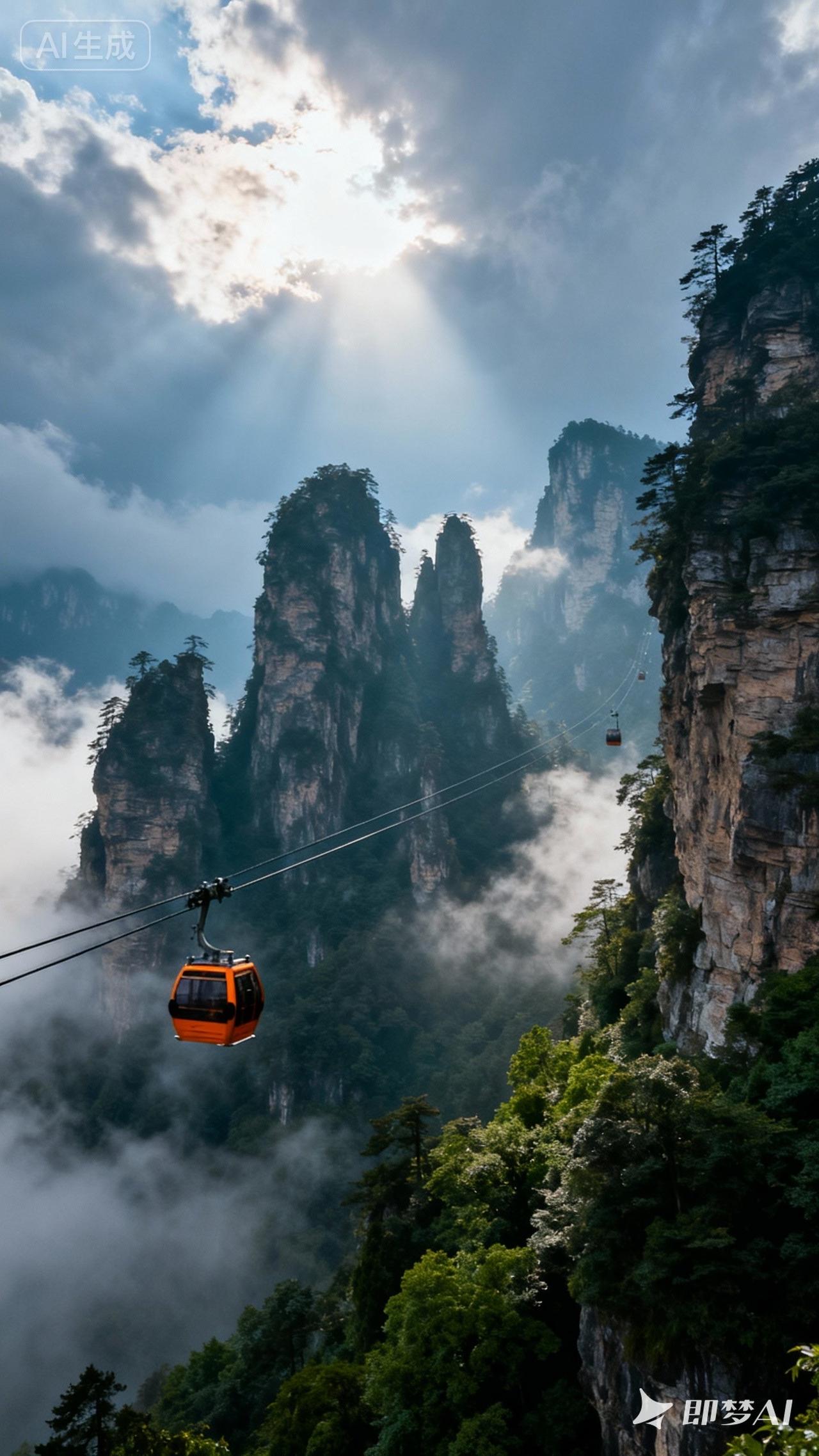 交换一张AI制作的美图张家界