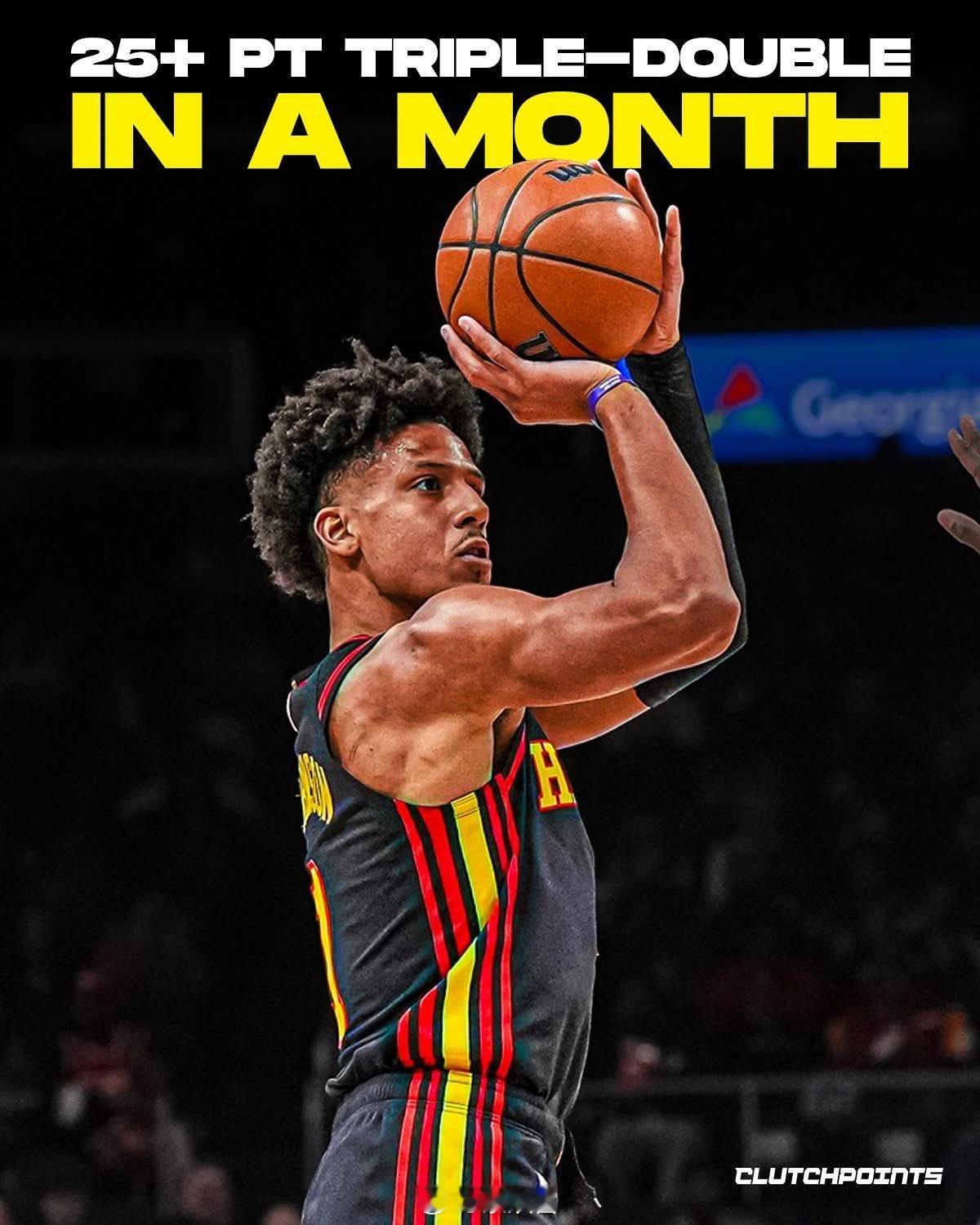 杰伦·约翰逊不仅成了老鹰的头牌，甚至正成为超级球星，12月场均得分25+且还是场