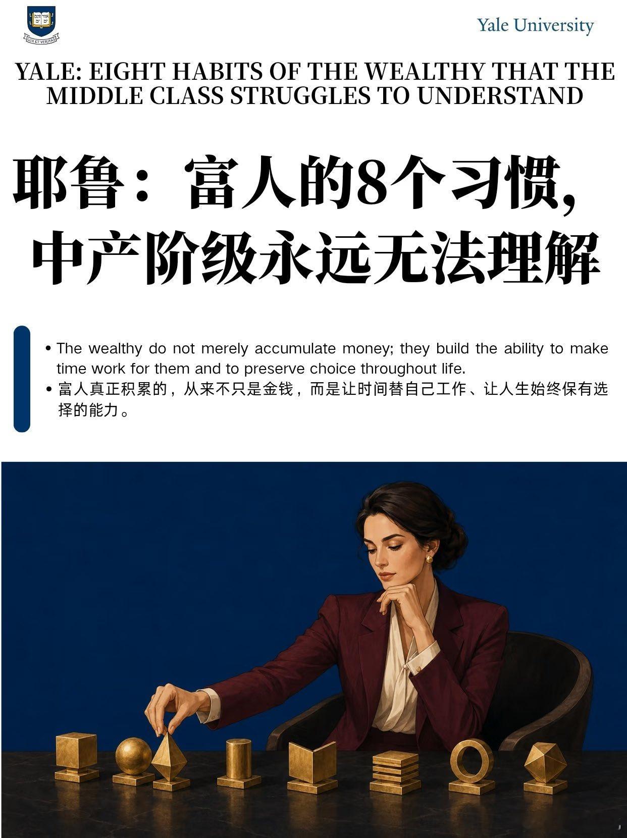 耶鲁精选富人的8个习惯，中产永远无法理解。 