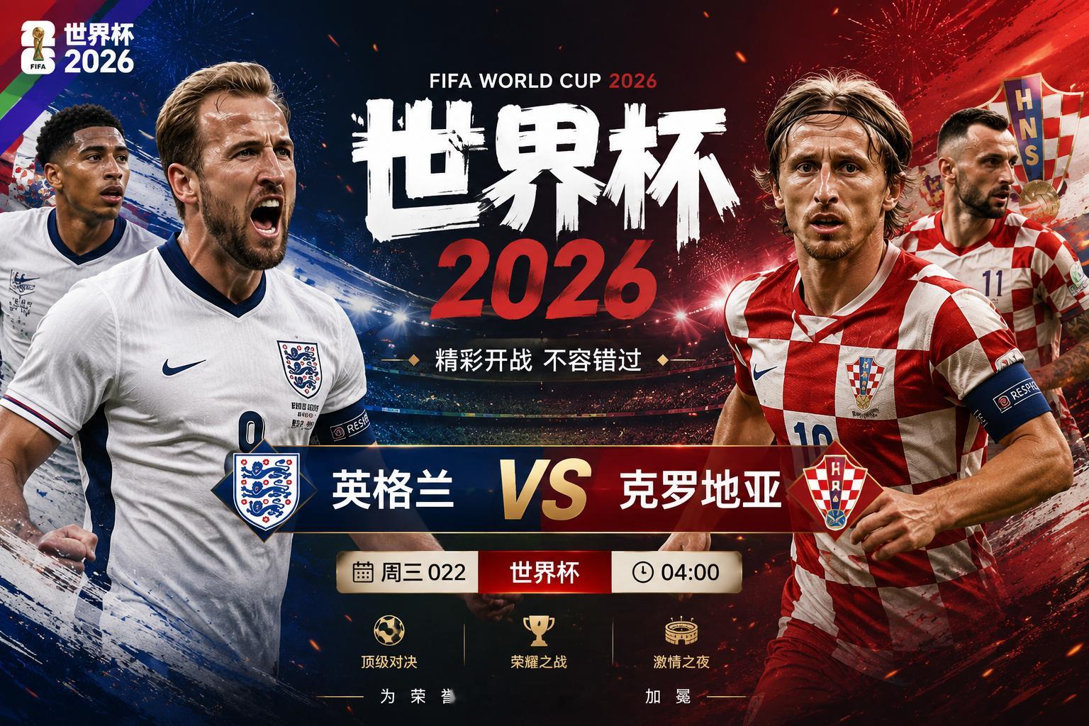 022 世界杯2026-06-16 04:00英格兰vs克罗地亚检票入场：克罗地