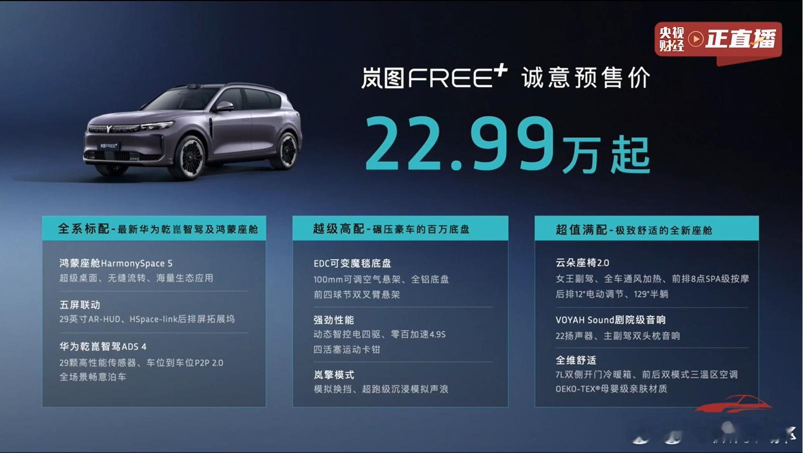 岚图FREE+的含金量谁懂大v聊车 全系标配华为乾崑智驾ADS 4与鸿蒙座舱 5