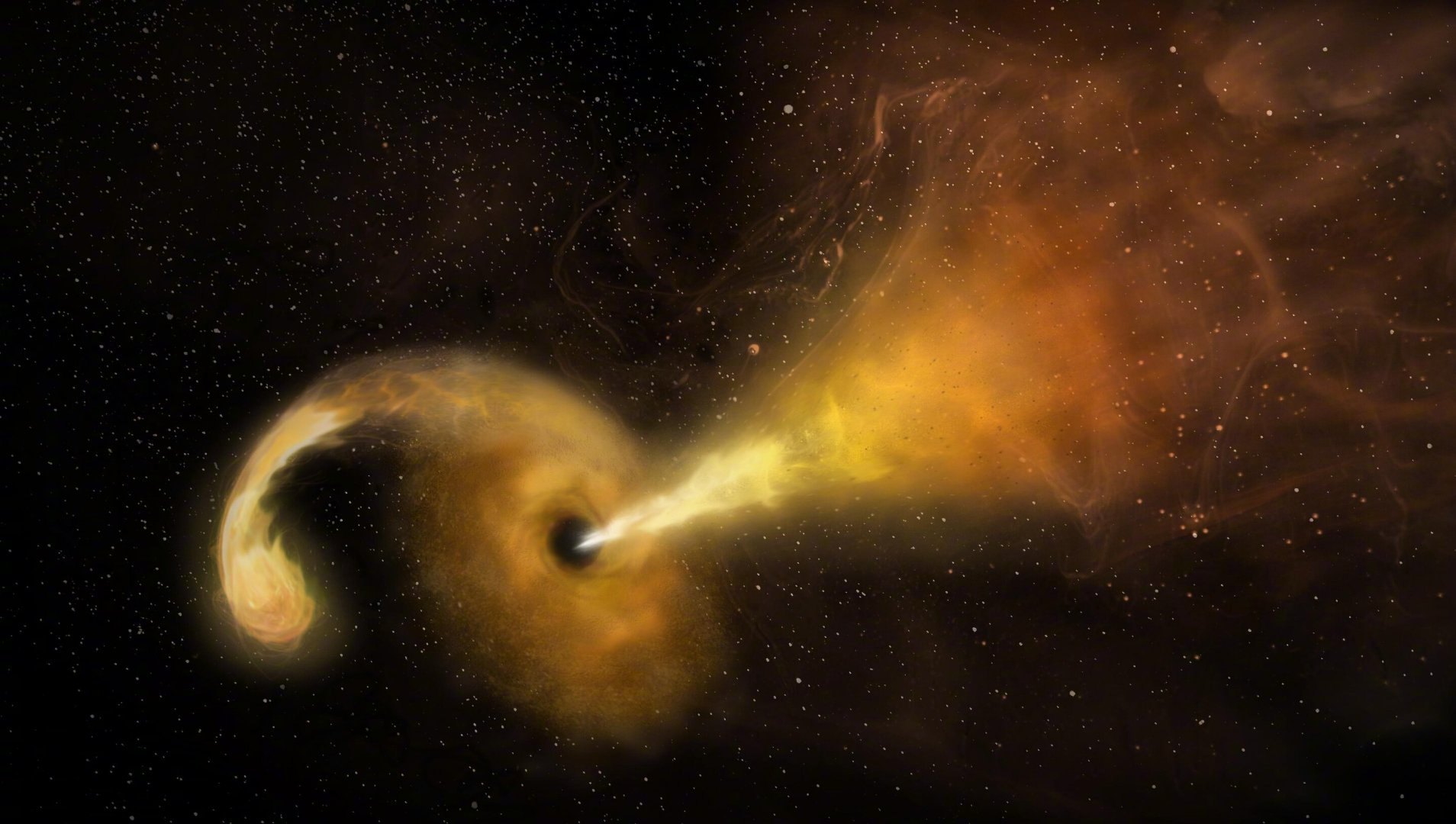 本该待在星系正中心的一个黑洞，被天文学家在离中心3万光年的郊外逮到了。那个位置换