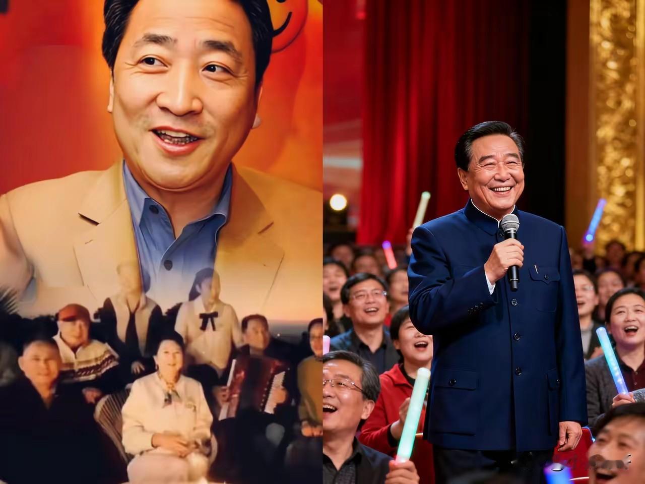 左边是南加州带泳池的豪宅，右边是深情唱响的祖国赞歌。
 
姜昆在圣诞节领着老艺术