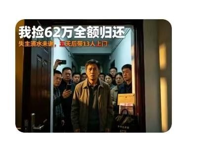 我捡62万全额归还，失主当场滴水未谢，没想到五天后，他带着13个人上门，场面震撼