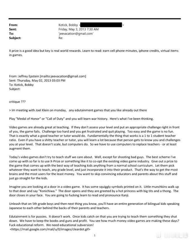 爱泼斯坦 2013 年 5 月，杰弗里·爱泼斯坦与动视暴雪前首席执行官鲍比·科蒂