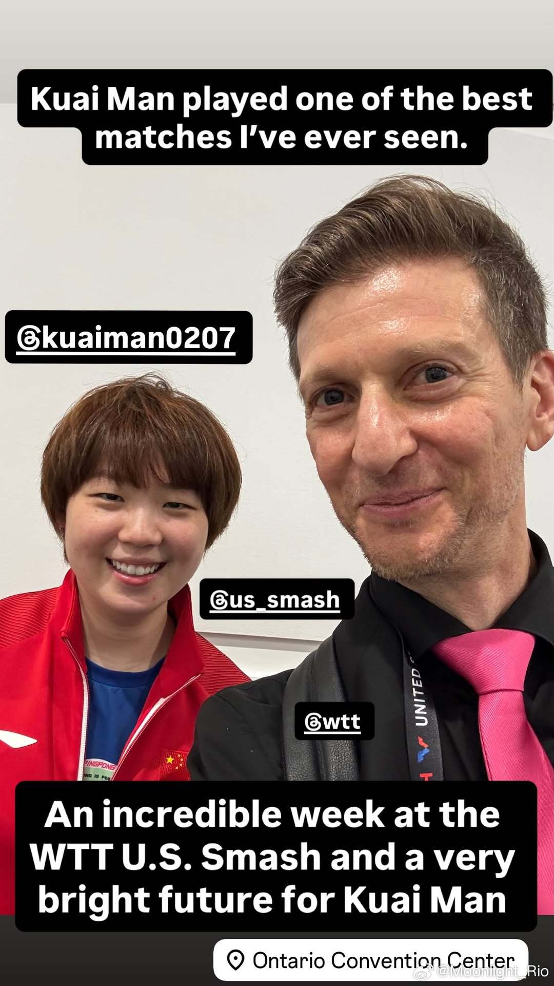 Adam：蒯曼打出了我见过的最好的比赛之一。令人难以置信的一周在WTT美国大满贯