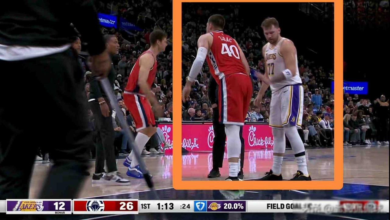 祖巴茨倒地，东契奇冲过去扶他，这动作比赢球还让人记住

比赛才打了一分多钟，祖巴