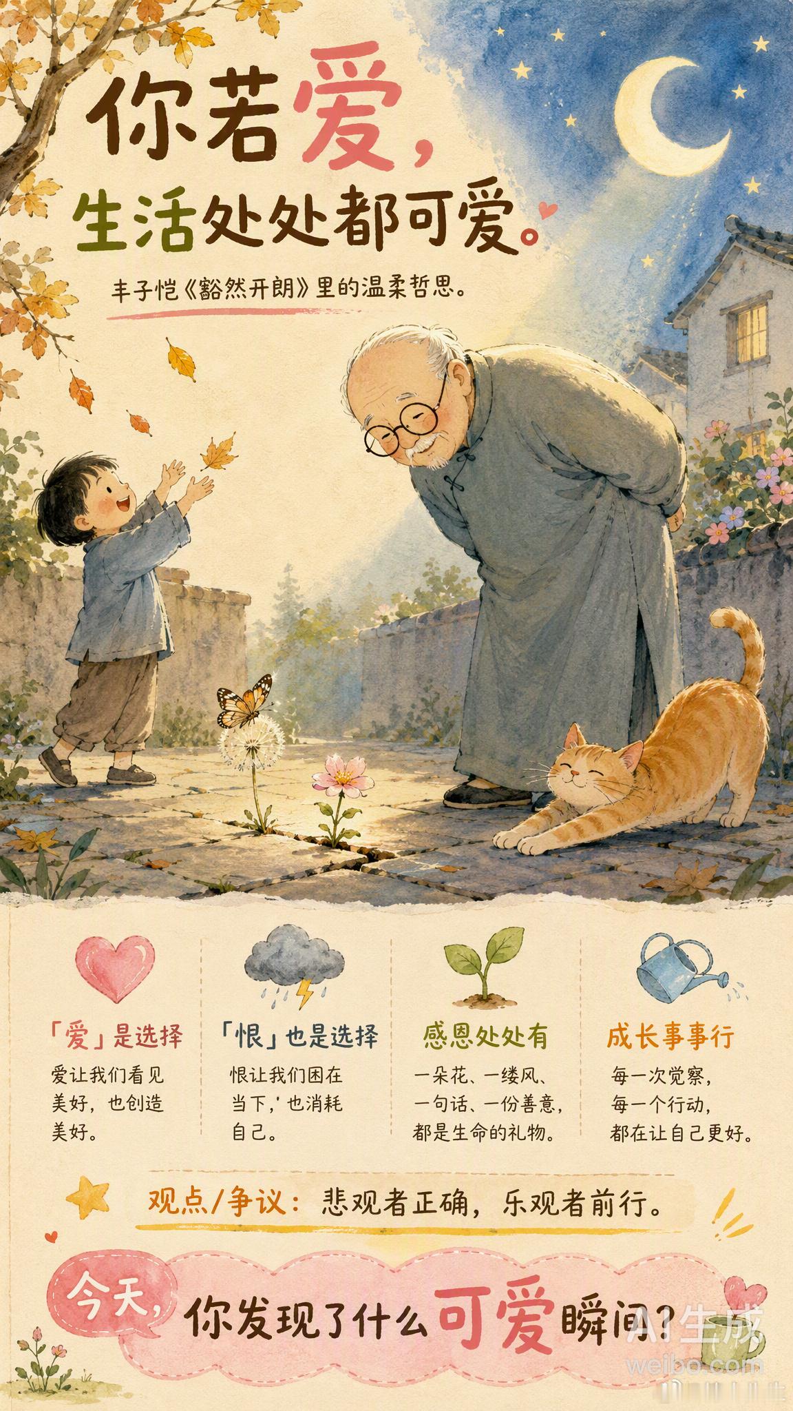 你若爱生活处处都可爱 丰子恺先生在《豁然开朗》里写过一段话，每次重读都觉得被温柔