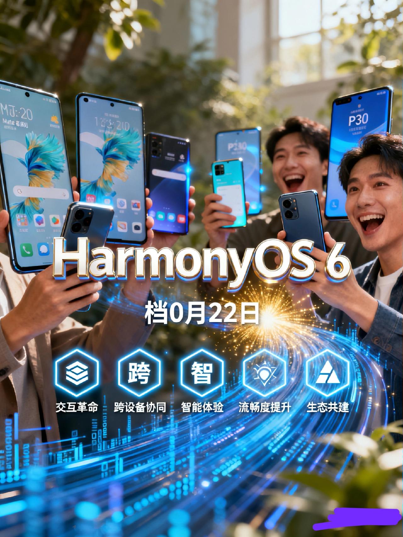 华为官宣！HarmonyOS 6定档10月22日，这5大升级太炸，老机型狂喜
 