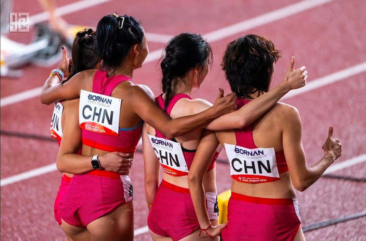 中国队女子4x100接力厚度太强了名古屋亚运会女子4×100米接力，梁小静、刘国