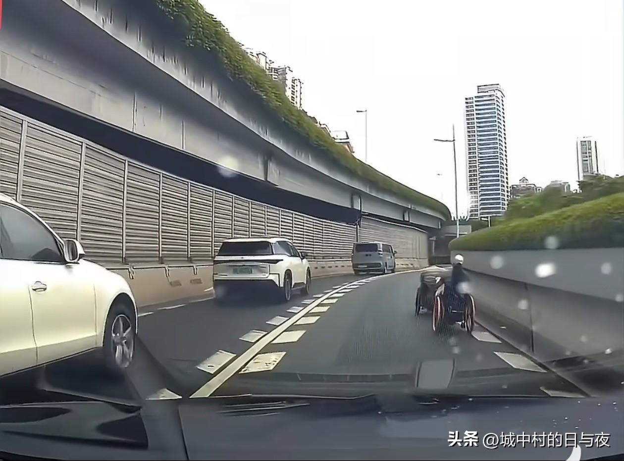 我们广州的高架桥实在是包容一切。不仅有电动自行车。