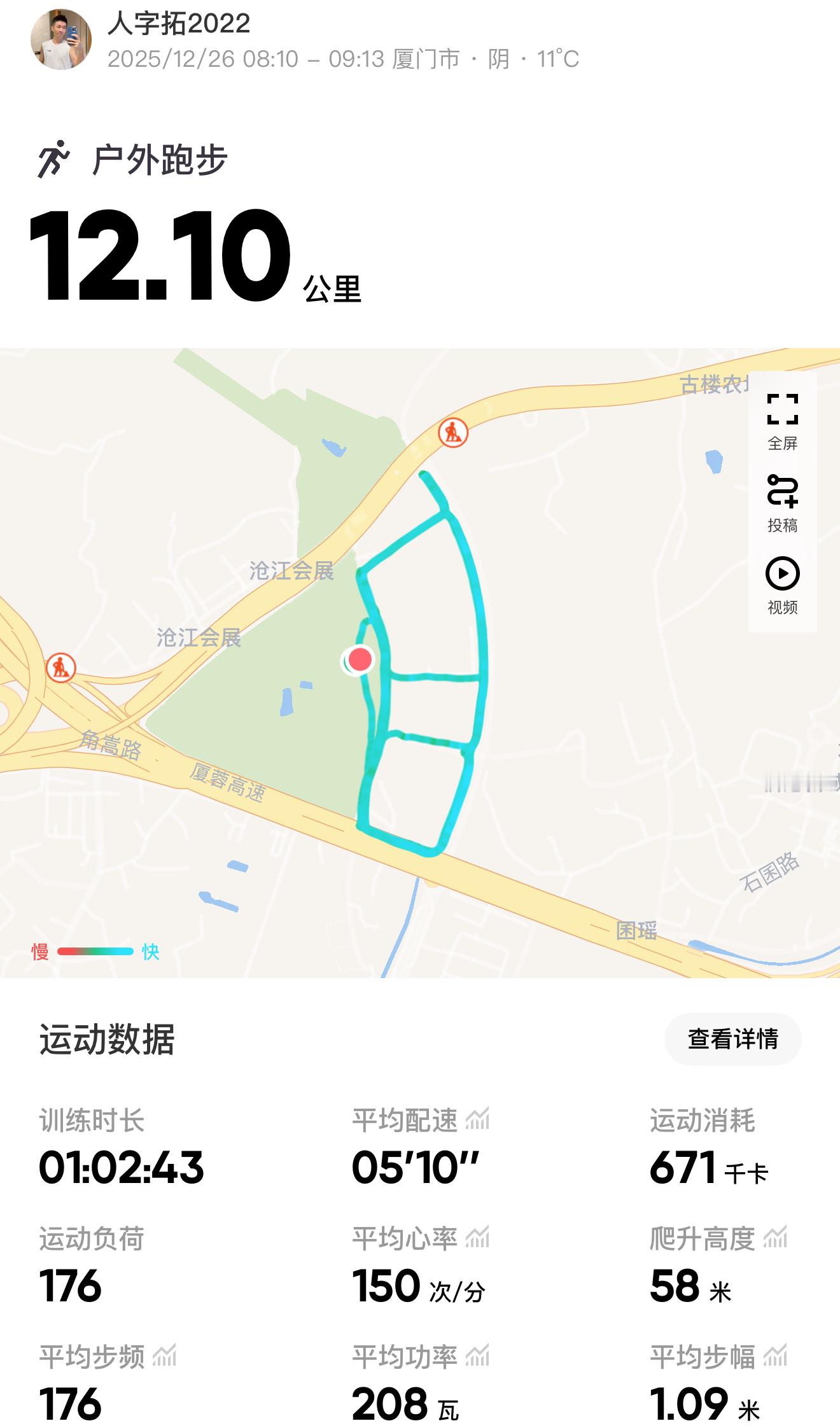 跑步即刻开跑 643昨天突然下雨，被迫跑休今天又大晴天了，12公里✅抓紧刷量开始
