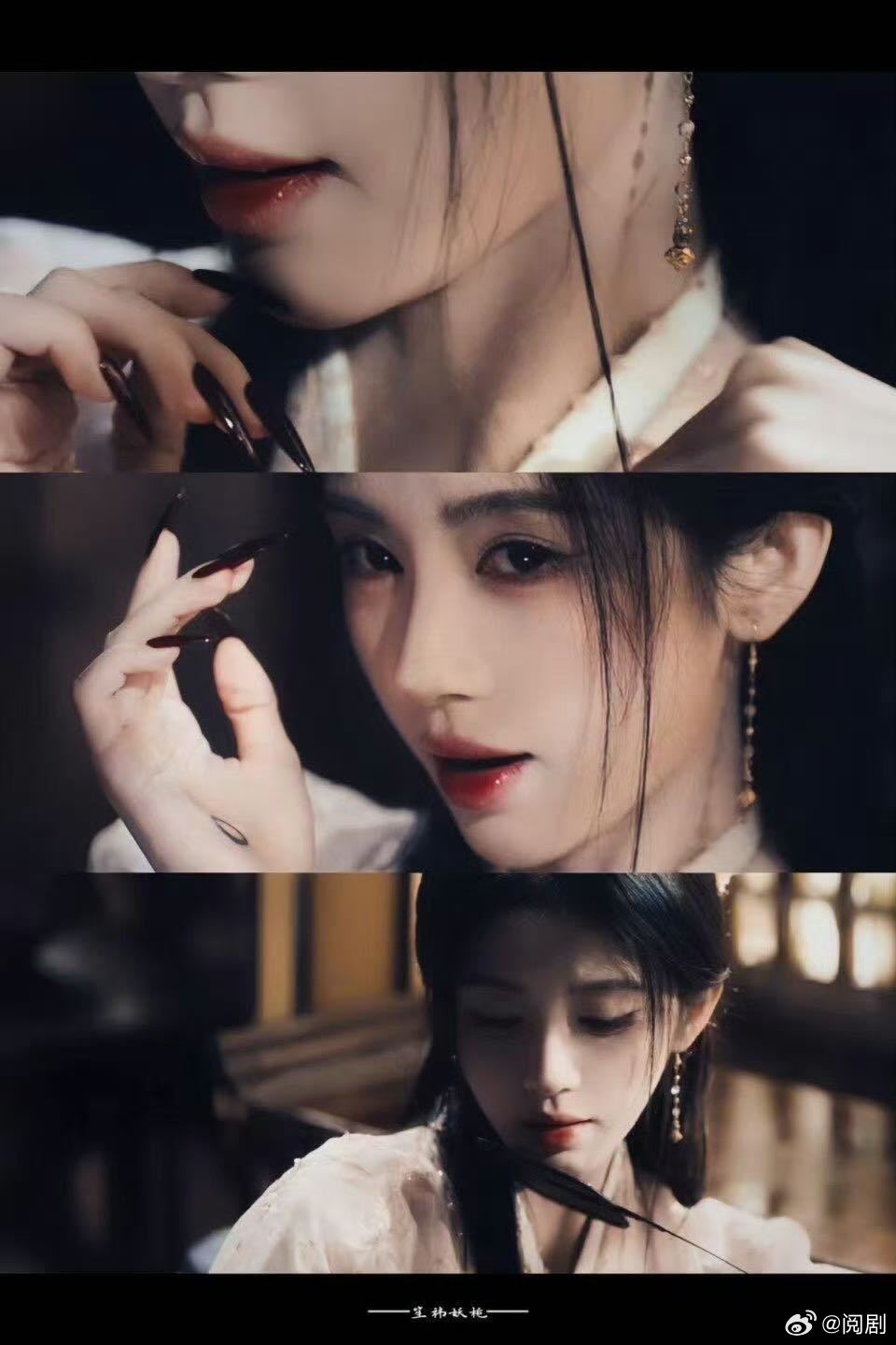 预告里鞠婧祎没有一帧不美 每个细节都让人心动，抬眸垂眼的瞬间就能美到炸裂，红衣白