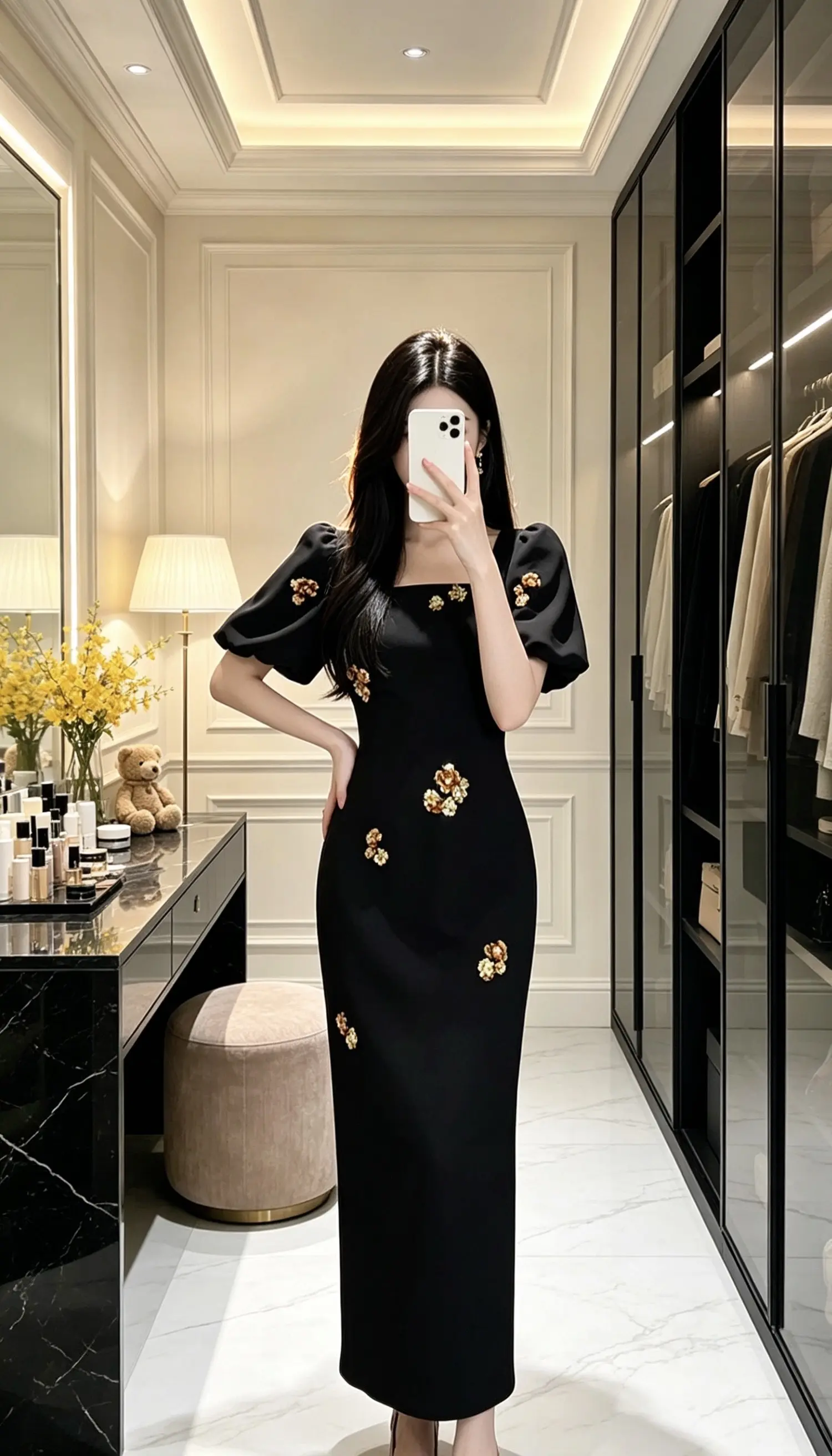 优雅的连衣裙 显瘦又高级的连衣裙 轻奢小黑裙 永不过时的黑色连衣裙 高...
