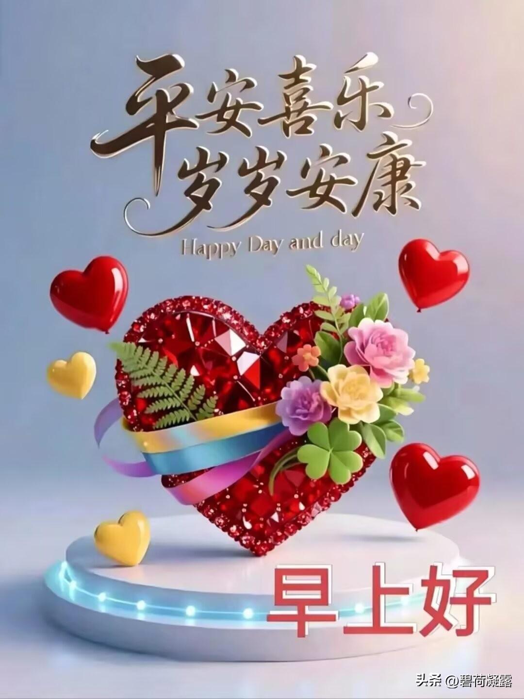 开心迎接今天，祝你平安健康，分享彼此的祝福，共度美好时光！愿我们每一天都充满幸福