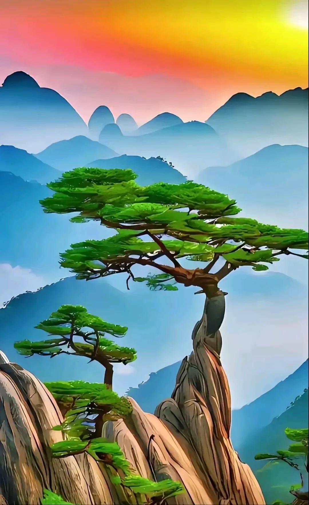 观音山上观山水，
弥勒洞中赏洞天。
