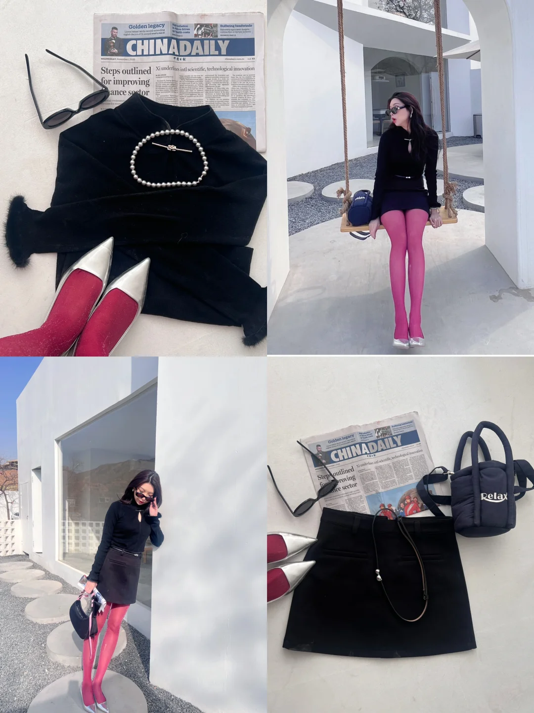 OOTD｜新年御姐黑红搭配穿搭❤️🖤