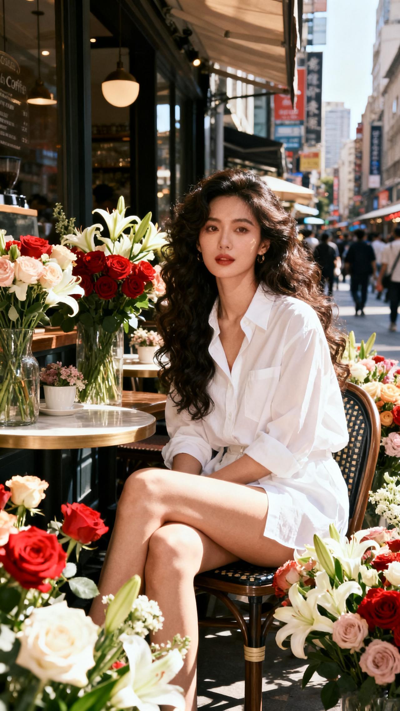 下联：四季百花香。