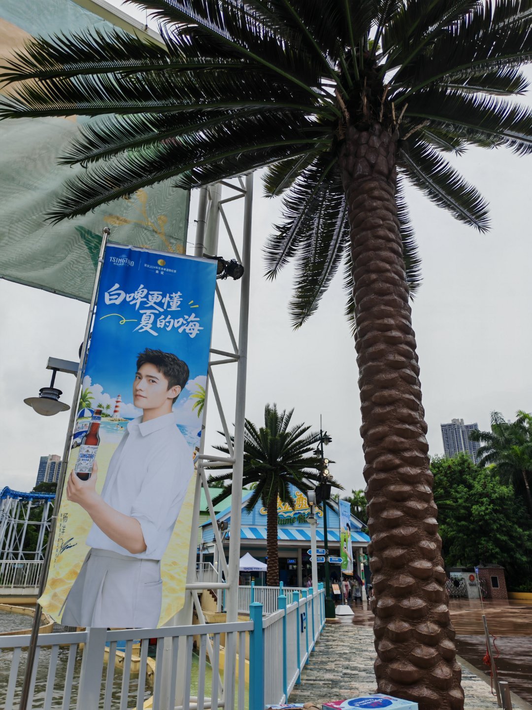 杨洋 一阵狂拍，到处都是杨洋！杨洋杨洋举杯青岛白啤邂逅夏日美好 深圳·深圳欢乐谷