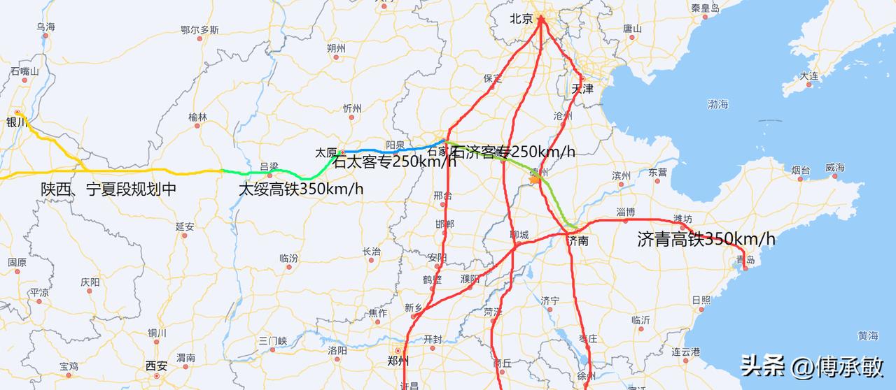 八纵八横的高铁网中，青银高铁太艰难了。
青银高铁，起自东部的沿海城市青岛，向西依