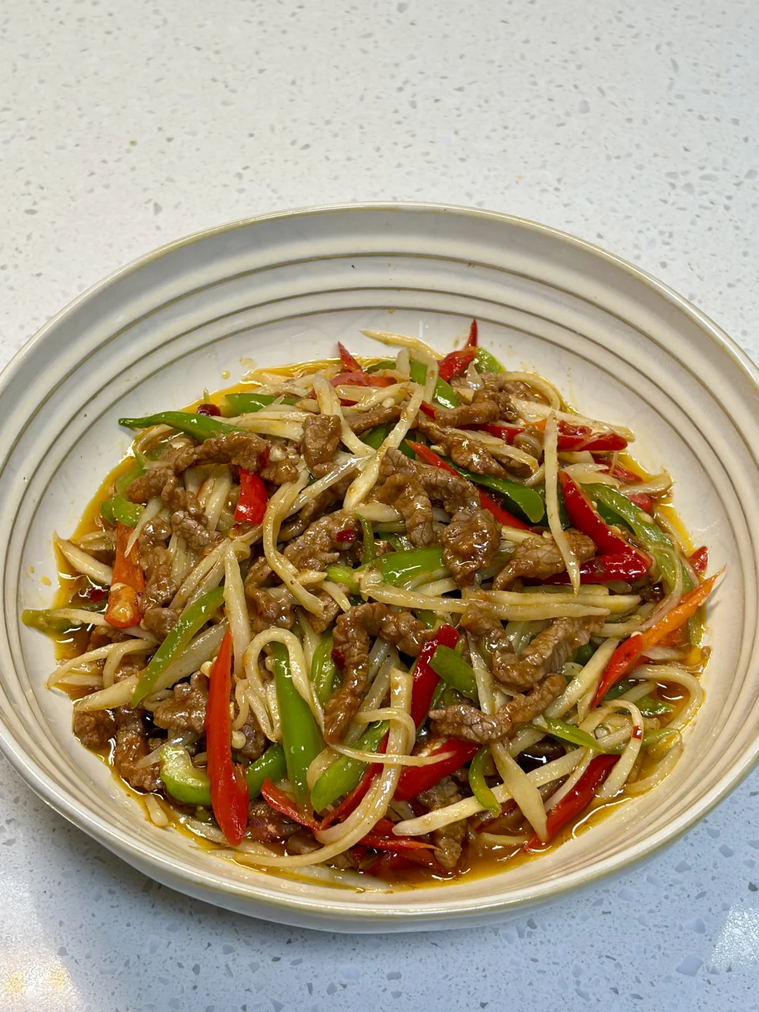 超下饭的仔姜牛肉丝，附详细做法～