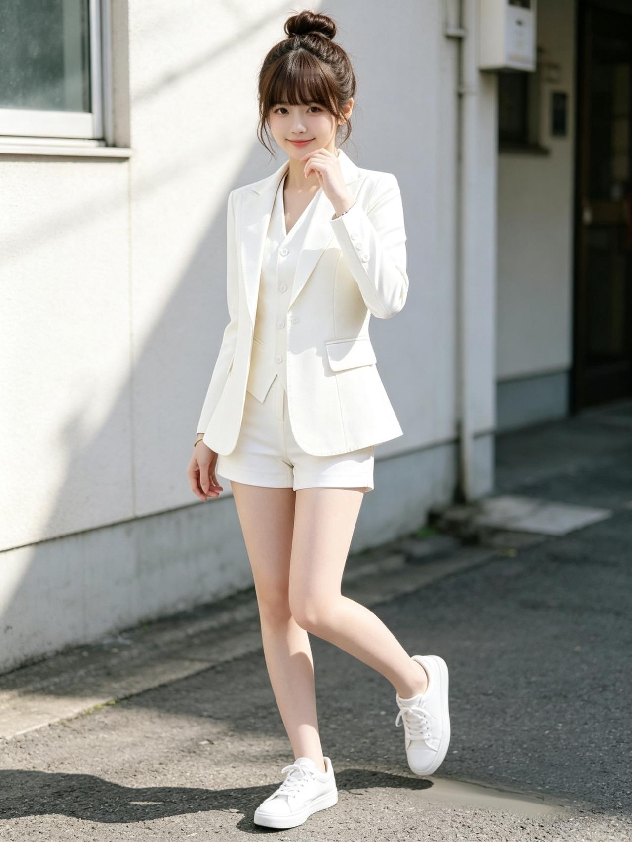 元气满满的白西装穿搭，少女感十足！🌞👗👠分享美女穿搭服饰 女装穿搭分享推荐