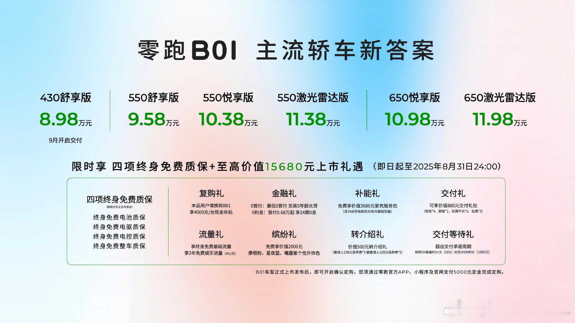 零跑B01还是太全面了 零跑B01上市啦，售价8.98万-11.98万！还是依旧