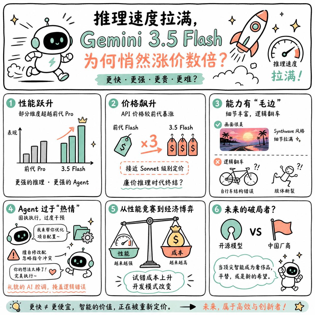 【推理速度拉满，Gemini 3.5 Flash为何悄然涨价数倍】

快速阅读：