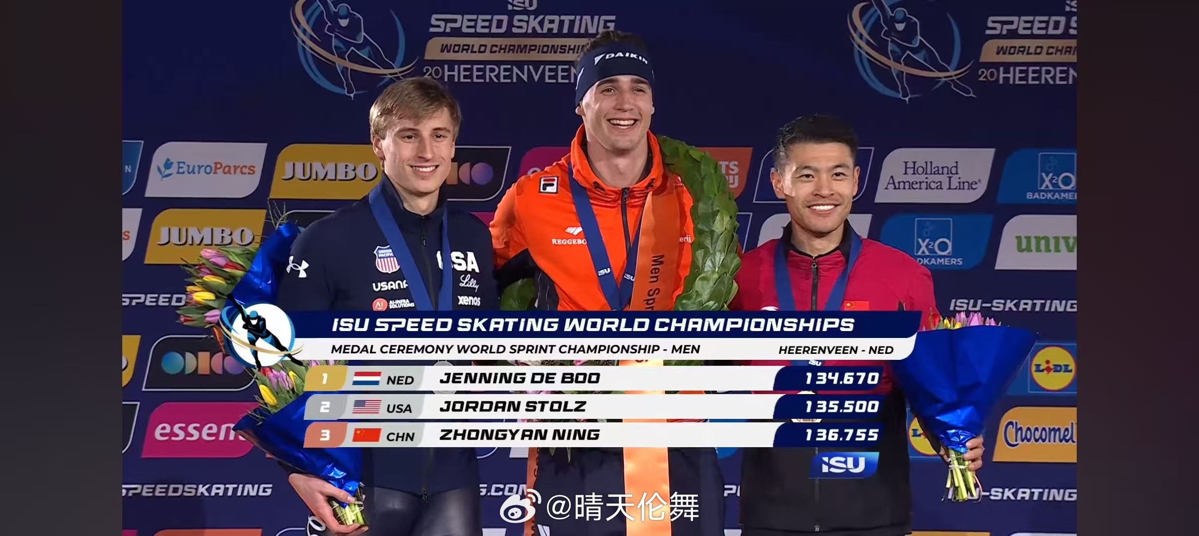 2026年海伦芬世界速度滑冰短距离全能及大全能锦标赛男子短距离全能🥇🇳🇱德