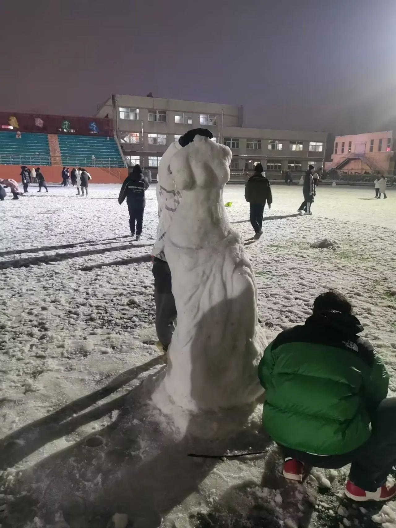 又到了北方大学生集体当艺术家，南方大学生只能看玩不到，又馋又喜欢的季节了呢[小鼓