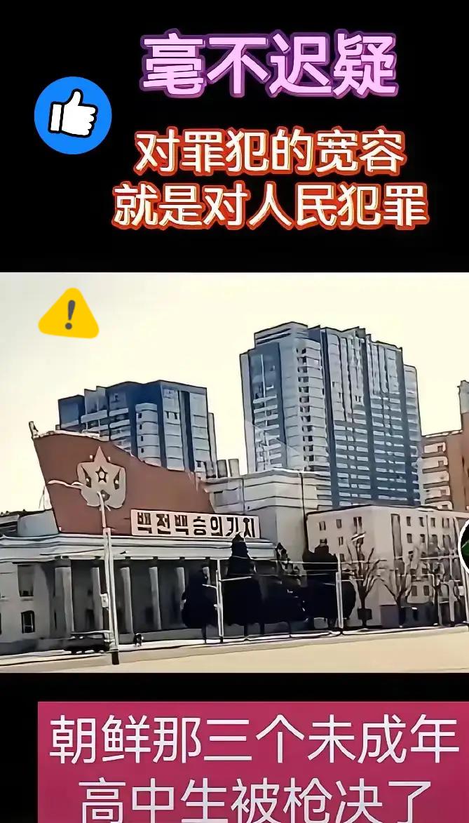 三个还没成年的孩子，居然被直接判了死刑，还是在朝鲜！事情是这样的：三名在校高中生