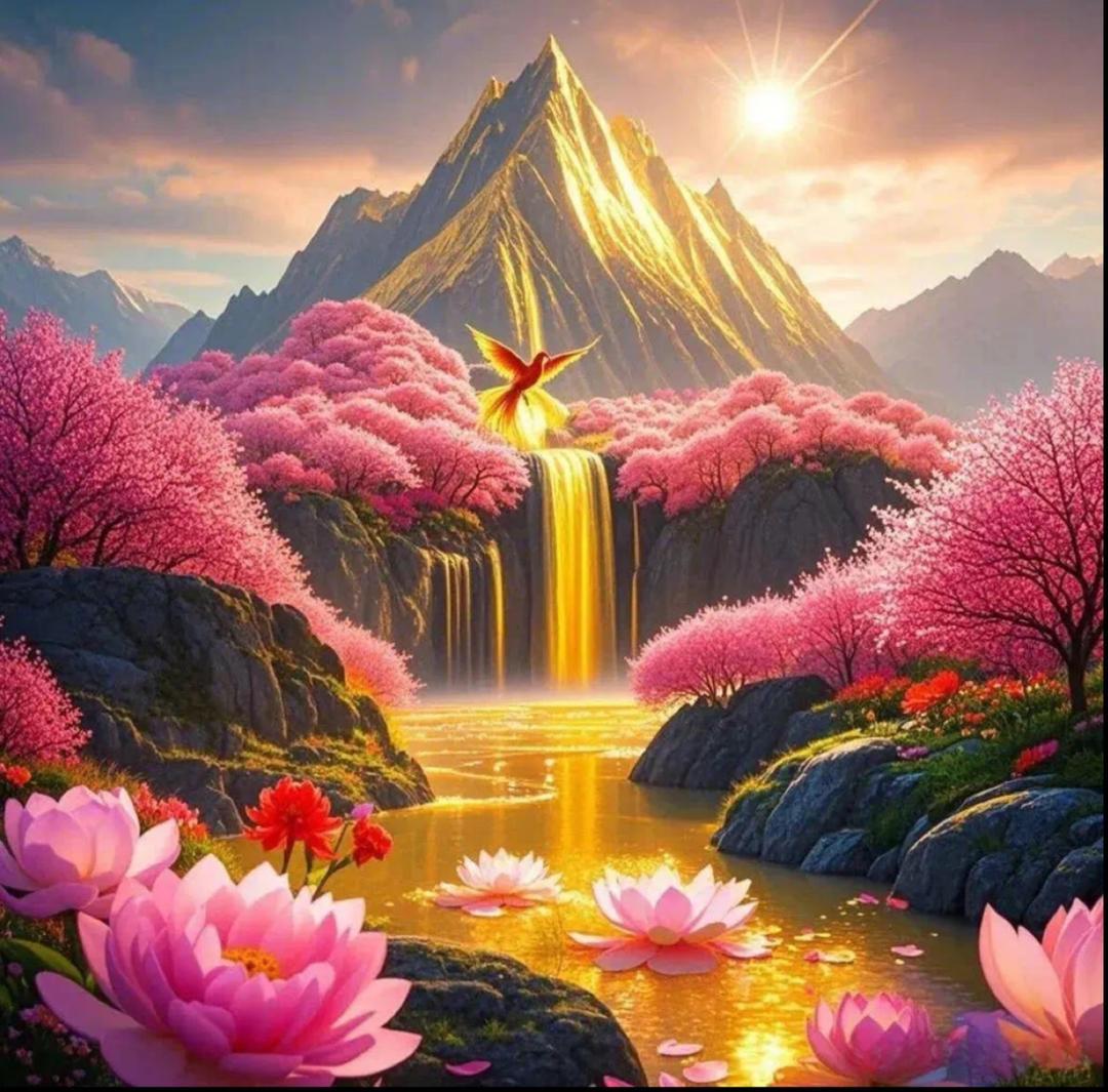 日照金山·八方来财，抬头见喜·好运吉祥传统文化 正能量 祝福