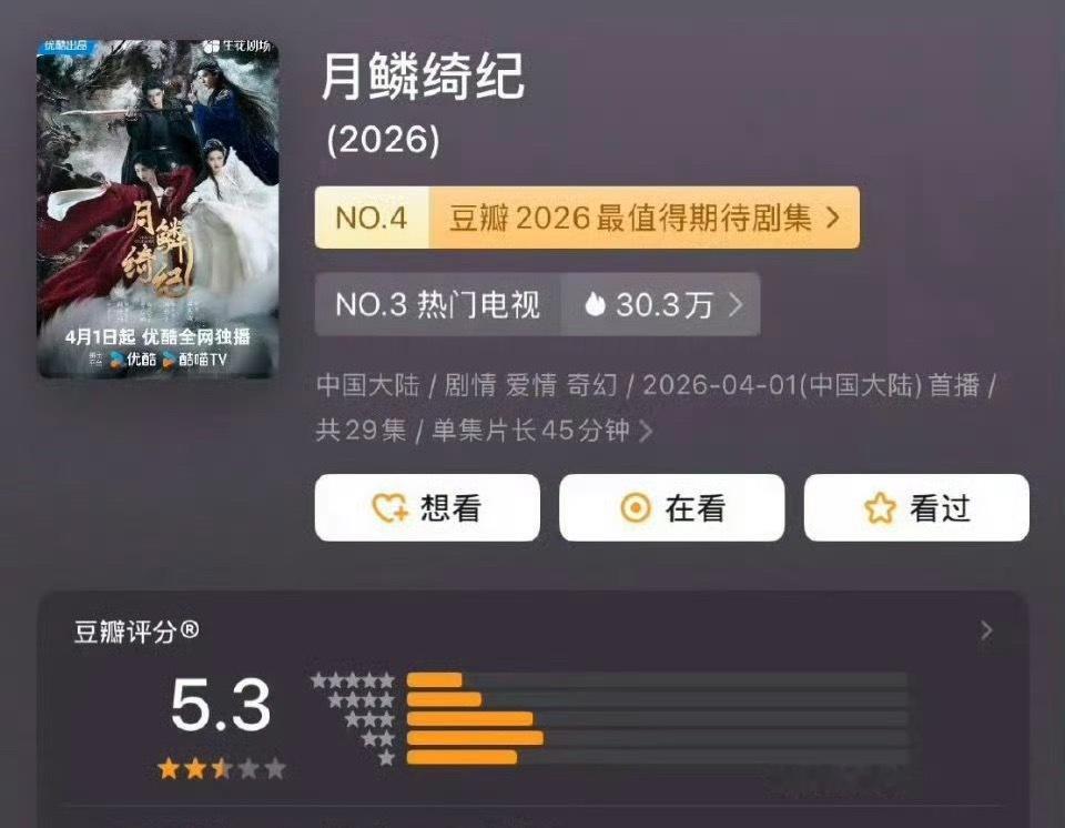 本来因为迪丽热巴的白日提灯评分已经够低了，没有想到鞠婧祎的月鳞绮纪居然更低 