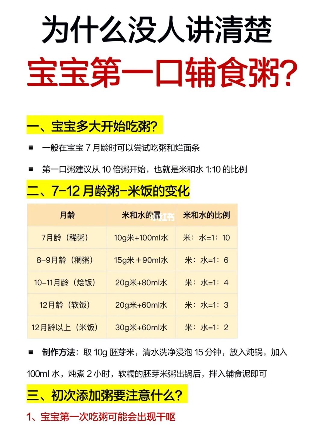 为什么没人把宝宝第一口辅食粥讲清楚啊❓