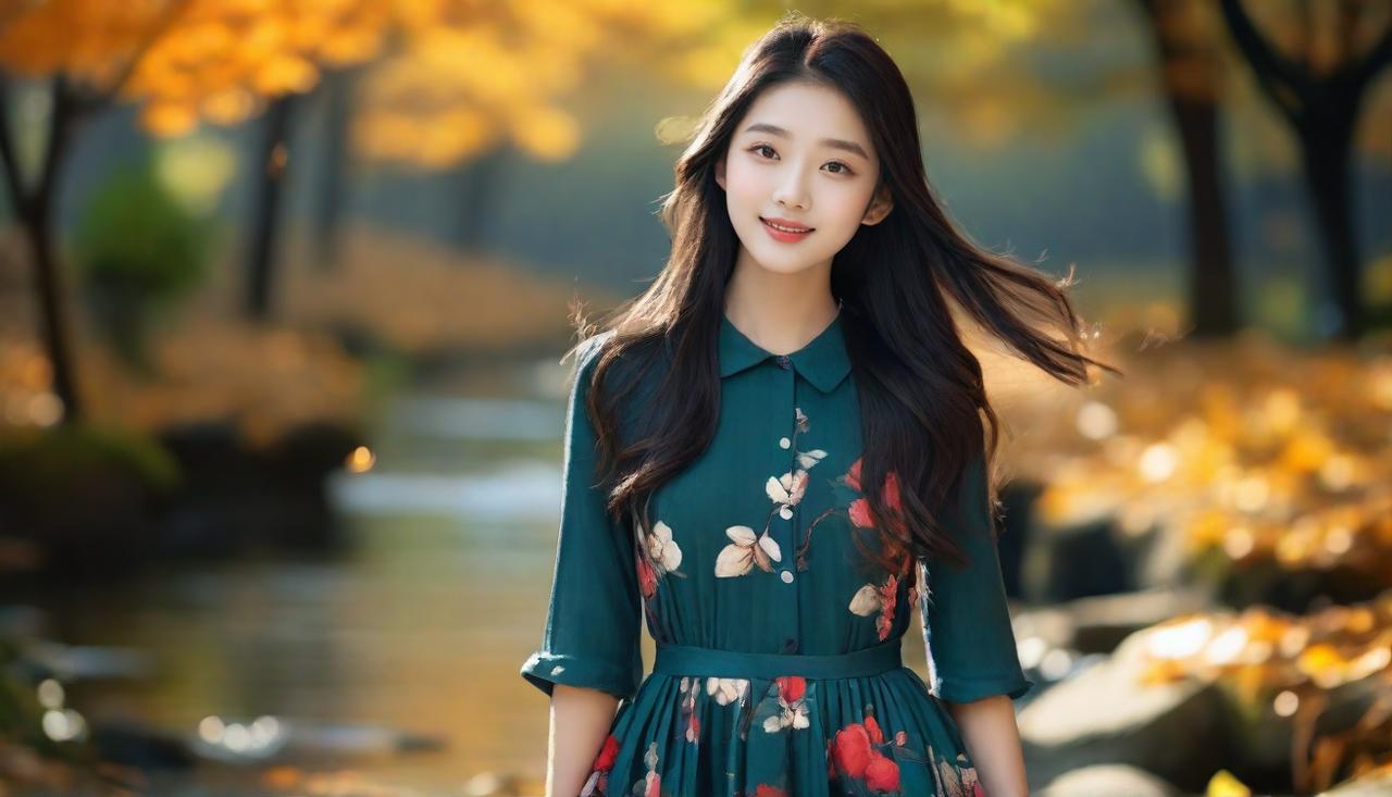 湖边，秋风轻拂，带着几分凉意，却也格外清新宜人。远处，山峦叠嶂，被秋色染得层次分