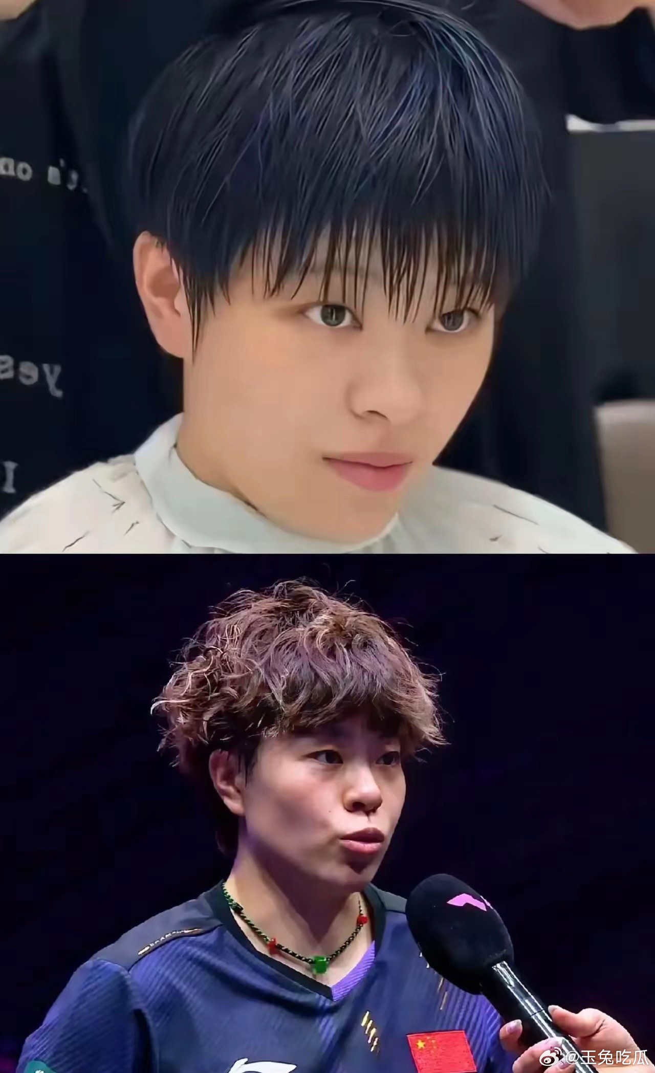 大迪快去剪头发吧，今天都被判遮挡了。大迪从年前烫头发，到现在都两个月了，卷发越长