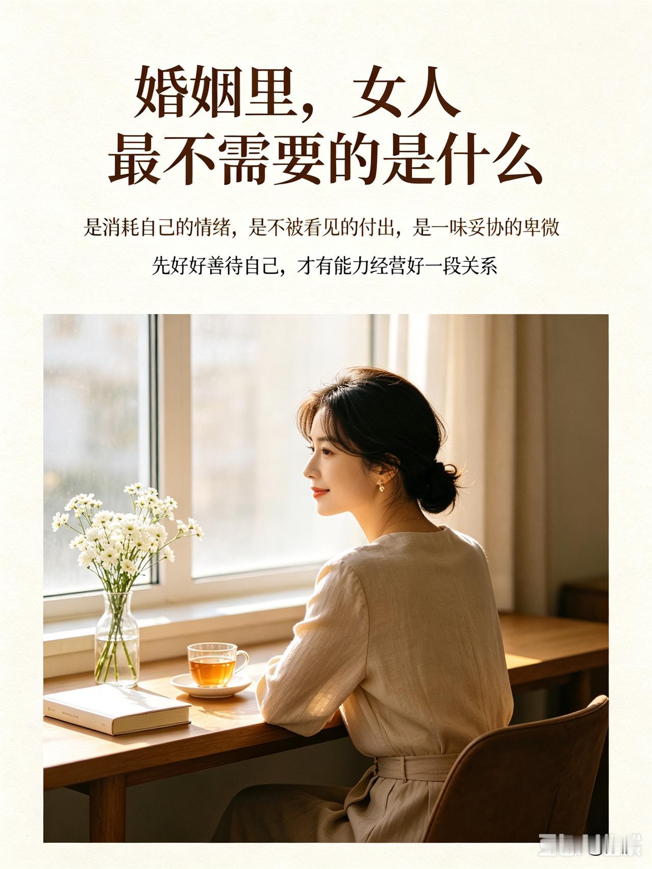 婚姻里，女人最不需要的，从来不是锦衣玉食的供养，而是消耗自己的情绪、不被看见的付