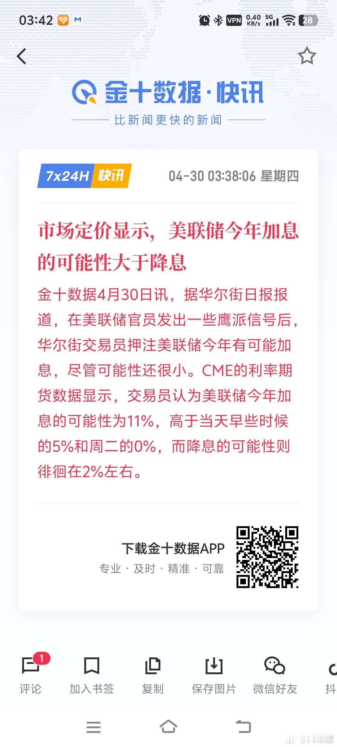 这个五月应该还能见一下四位数的黄金，之后就不知道多久才能再见了。 