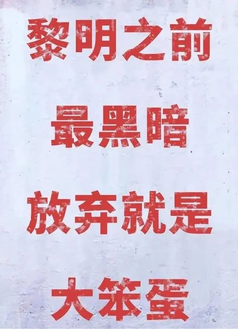 黎明之前最黑暗，放弃就是大笨蛋。