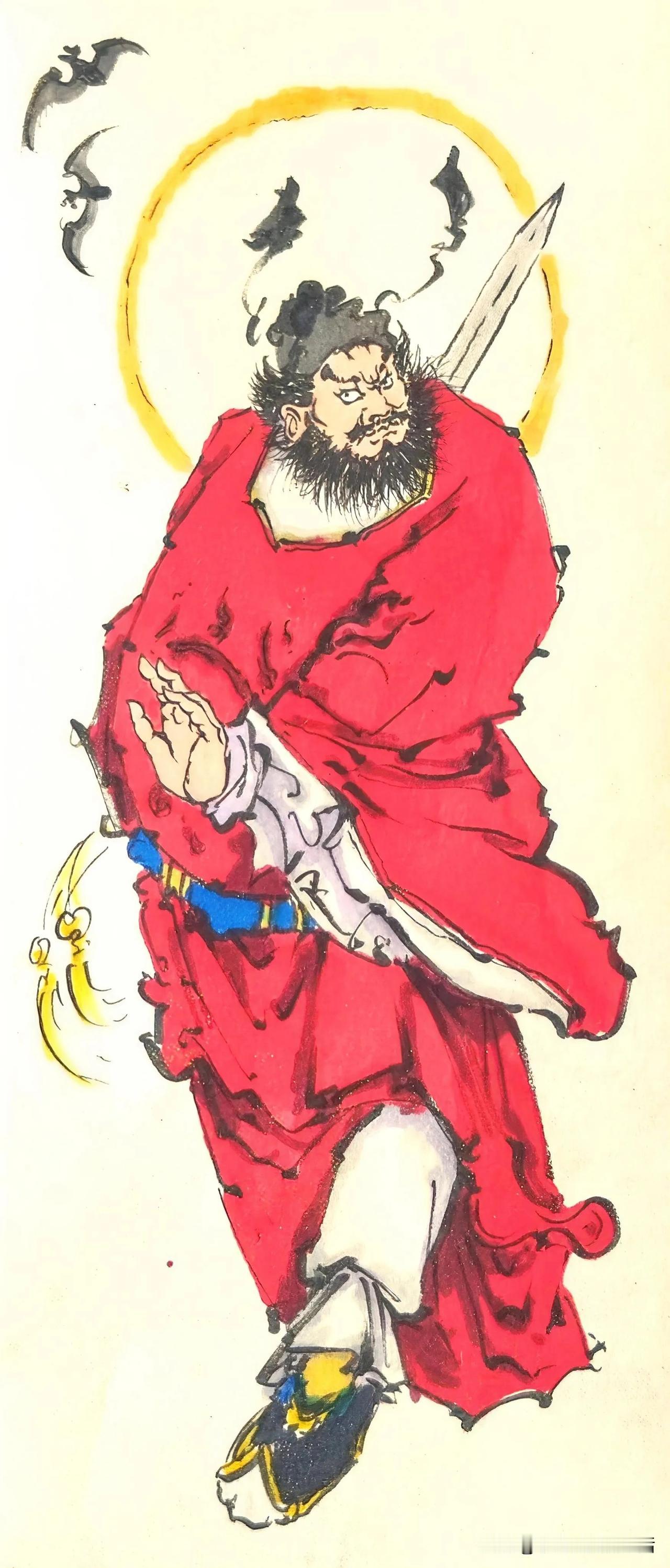 红袍剑客行，威风动乾坤。