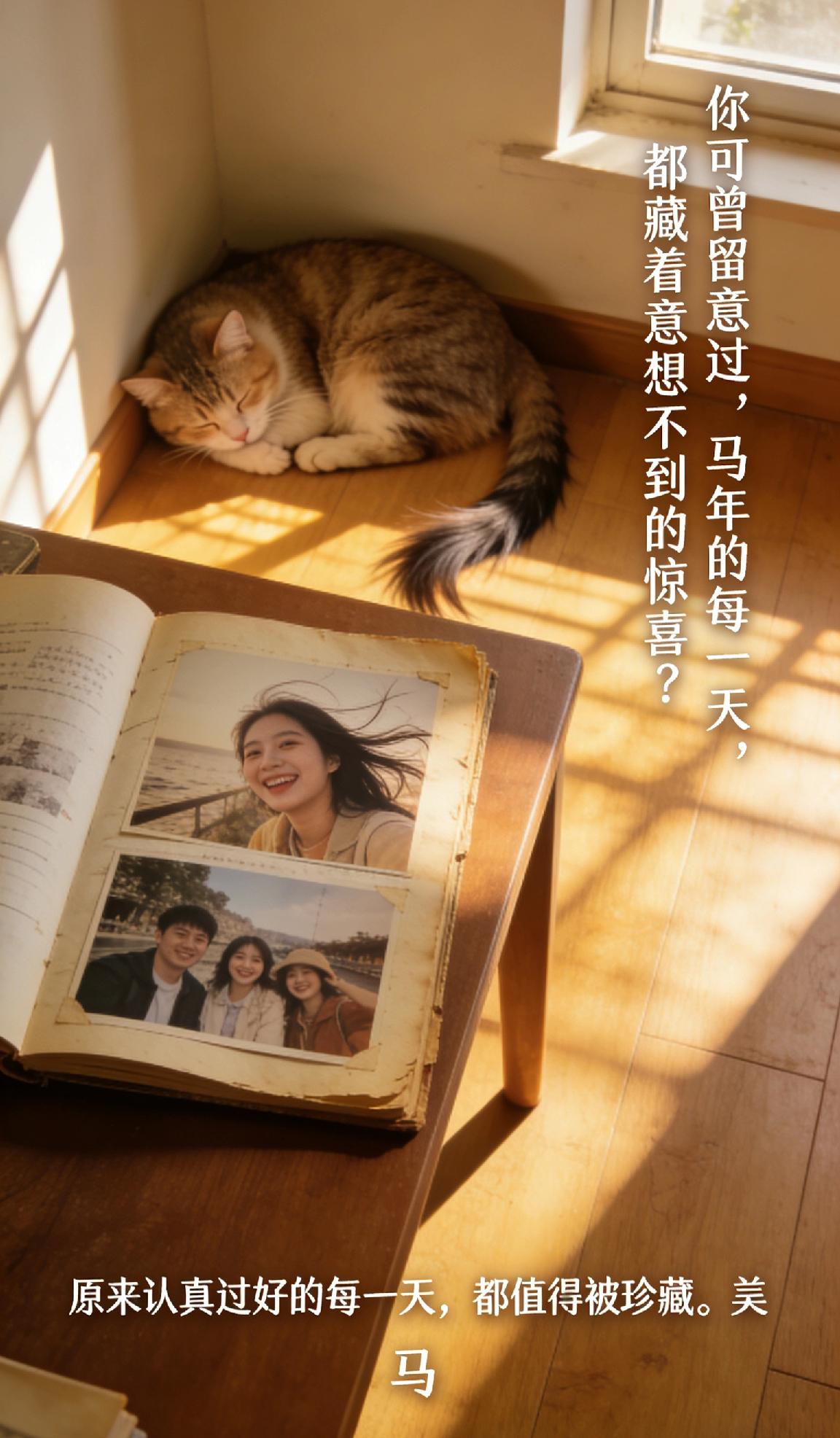 你可曾留意过，马年的每一天，都藏着意想不到的惊喜？

午后阳光斜过窗棂，在书桌上