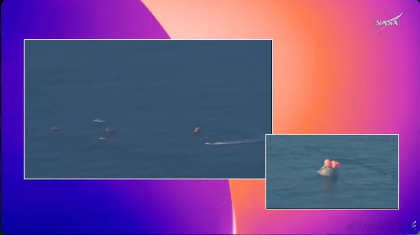 阿尔忒弥斯2号返回舱溅落三十分钟，还没开舱 