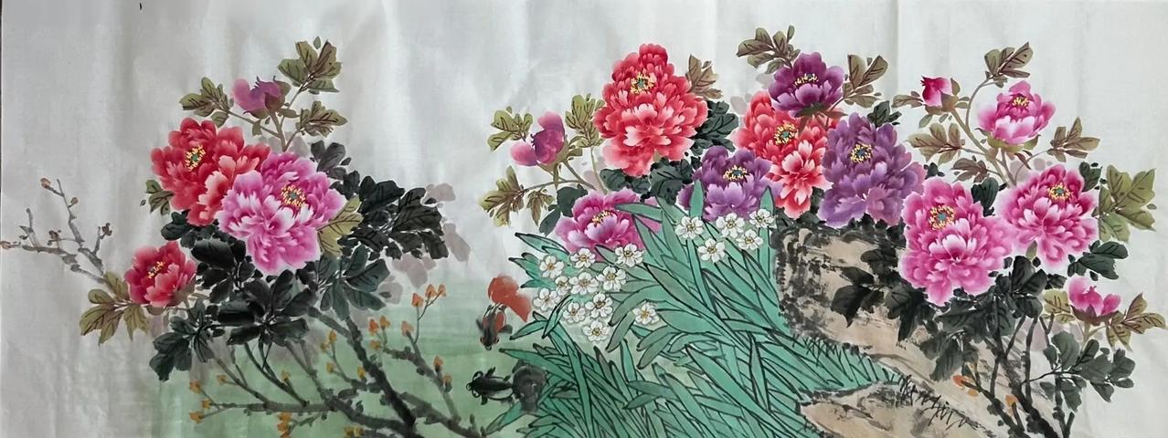 锦艳呈祥。写意牡丹创作者中心 创作灵感 藏品牡丹画 国画牡丹