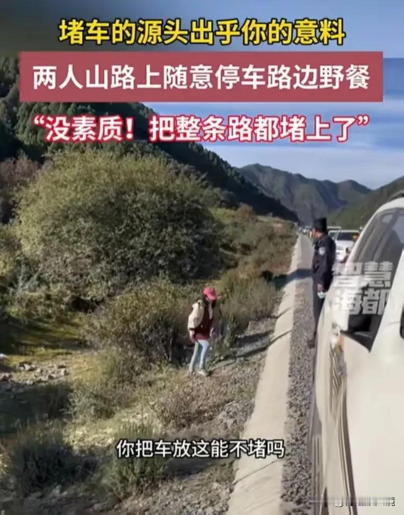 堵车源头竟因路边野餐？甘肃山路现不文明现象，网友纷纷谴责

据海峡都市报近日报道