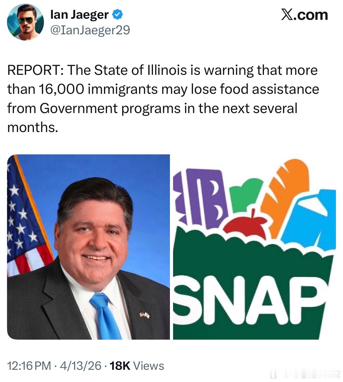 伊利诺伊州发出警告称，在接下来的几个月里，超过16,000名（非法）移民恐将失去